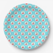 Cherry Dot Pattern - Retro Fruit Gift & Decke Pappteller (Vorderseite)