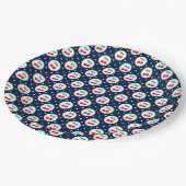 Cherry Dot Pattern - Retro Fruit Gift & Decke Pappteller (Schrägansicht)