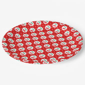 Cherry Dot Pattern - Retro Fruit Gift & Decke Pappteller (Schrägansicht)
