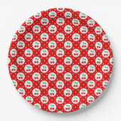 Cherry Dot Pattern - Retro Fruit Gift & Decke Pappteller (Vorderseite)