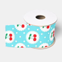 Cherry Dot Pattern - Retro Fruit Gift & Decke Ripsband