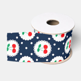 Cherry Dot Pattern - Retro Fruit Gift & Decke Ripsband