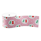 Cherry Dot Pattern - Retro Fruit Gift & Decke Ripsband (Spule)