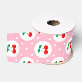 Cherry Dot Pattern - Retro Fruit Gift & Decke Ripsband
