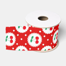 Cherry Dot Pattern - Retro Fruit Gift & Decke Ripsband