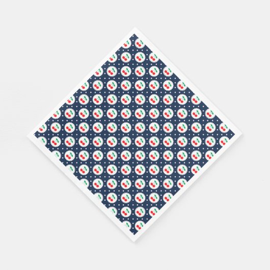 Cherry Dot Pattern - Retro Fruit Gift & Decke Serviette (Ecke)