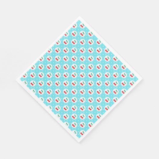 Cherry Dot Pattern - Retro Fruit Gift & Decke Serviette (Ecke)