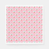 Cherry Dot Pattern - Retro Fruit Gift & Decke Serviette (Vorderseite)