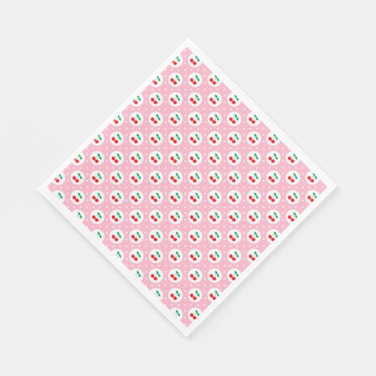 Cherry Dot Pattern - Retro Fruit Gift & Decke Serviette (Ecke)