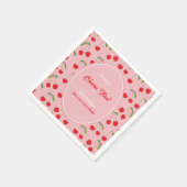 CHERRY Einladung zum ersten Geburtstag Serviette (Ecke)