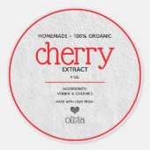 Cherry Extract Personalisiertes Flaschenetikett Runder Aufkleber (Vorderseite)