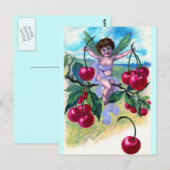 Cherry Fairy Postcard Postkarte (Vorne/Hinten)