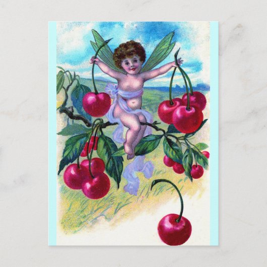 Cherry Fairy Postcard Postkarte (Vorderseite)