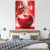 Cherry Fashion Illustration Wall Art Print Leinwanddruck (Insitu (Schlafzimmer))