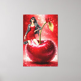 Cherry Fashion Illustration Wall Art Print Leinwanddruck