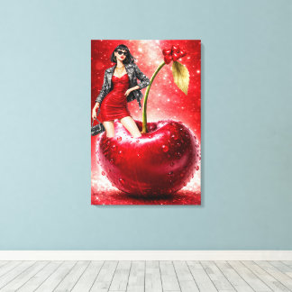 Cherry Fashion Illustration Wall Art Print Leinwanddruck