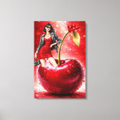 Cherry Fashion Illustration Wall Art Print Leinwanddruck (Vorderseite)