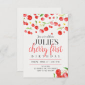 Cherry first birthday ankündigung (Vorne/Hinten)