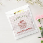 Cherry First Birthday Coquette Watercolor Cupcake Geschenktütchen (Versiegelt)