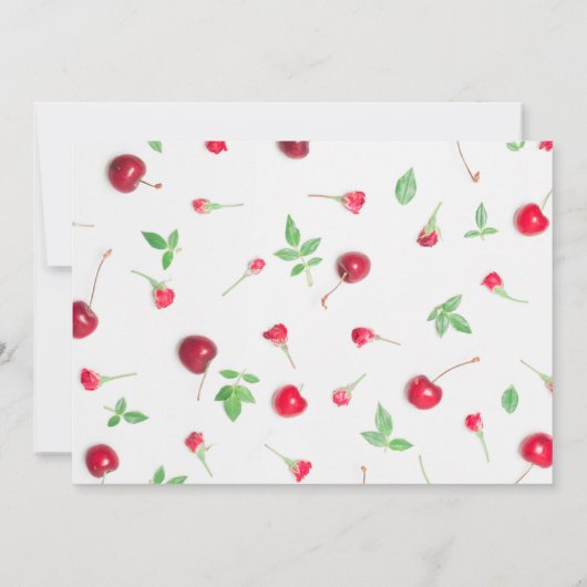 Cherry First Birthday Einladung (Rückseite)