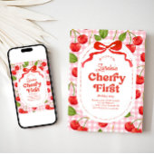 Cherry First Birthday Einladung