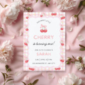 Cherry First Birthday Party Einladung