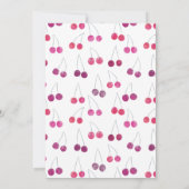 Cherry First Birthday Party Einladung (Rückseite)