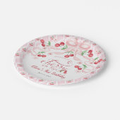 Cherry First Birthday Party Pappteller (Schrägansicht)