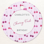 Cherry First Birthday Personalisiert Cherries Pink Geschenkanhänger