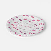 Cherry First Birthday Personalisiert Watercolor Pappteller (Schrägansicht)