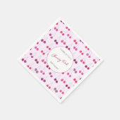 Cherry First Birthday Personalisiert Watercolor Pi Serviette (Ecke)