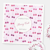 Cherry First Birthday Personalisiert Watercolor Pi Serviette