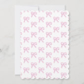 Cherry First Birthday Pink Coquette Bow Einladung (Rückseite)