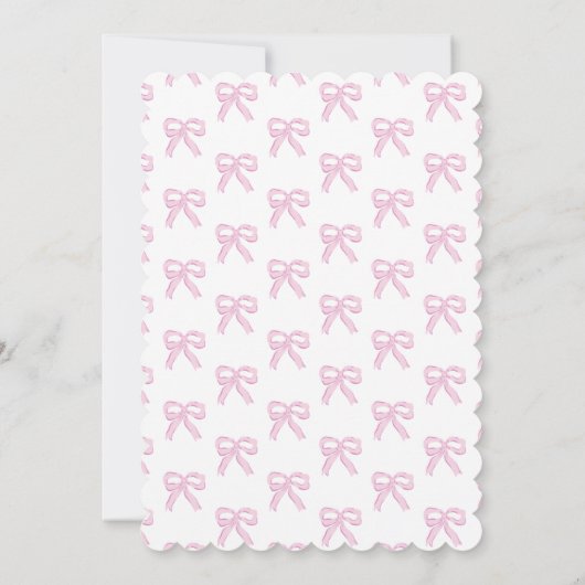 Cherry First Birthday Pink Coquette Bow Einladung (Rückseite)