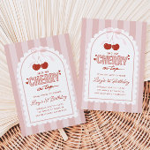 Cherry First Coquette Girls 1. Geburtstag Einladung