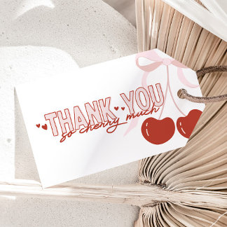 Cherry First Coquette Girls Birthday Favor Geschenkanhänger