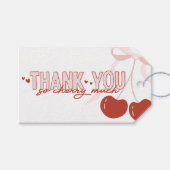 Cherry First Coquette Girls Birthday Favor Geschenkanhänger (Vorderseite (Horizontal))