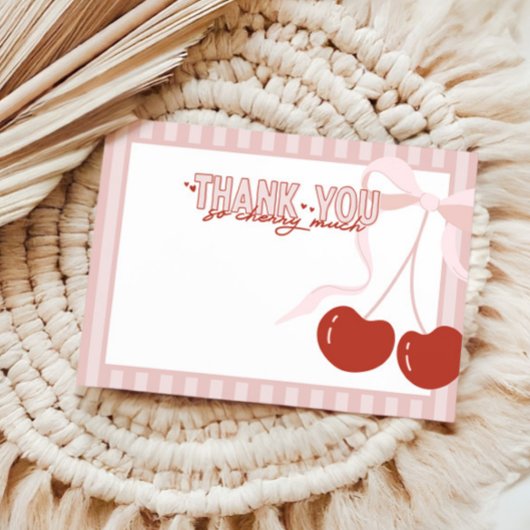 Cherry First Coquette Girls Geburtstag Dankeskarte