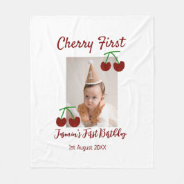 Cherry First Happy Geburtstag Foto Kinder modern r Fleecedecke