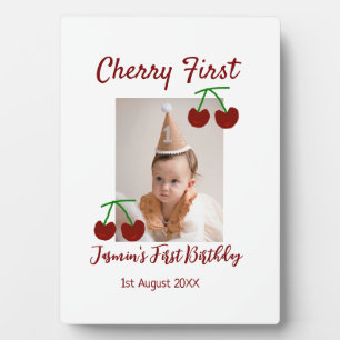 Cherry First Happy Geburtstag Foto Kinder modern r Fotoplatte