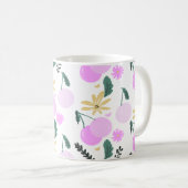 Cherry Floral Greenery Yellow Pink Muster Kaffeetasse (VorderseiteRechts)
