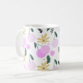 Cherry Floral Greenery Yellow Pink Muster Kaffeetasse (Vorderseite Links)