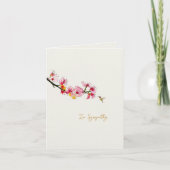 Cherry Flower and Humming bird Sympathy card Dankeskarte (Vorderseite)