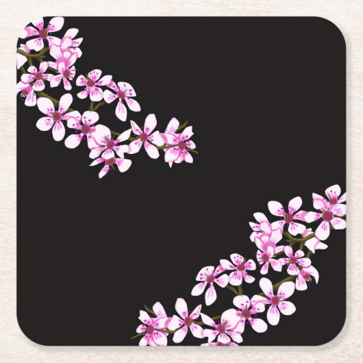 cherry flowers rechteckiger pappuntersetzer (Vorderseite)