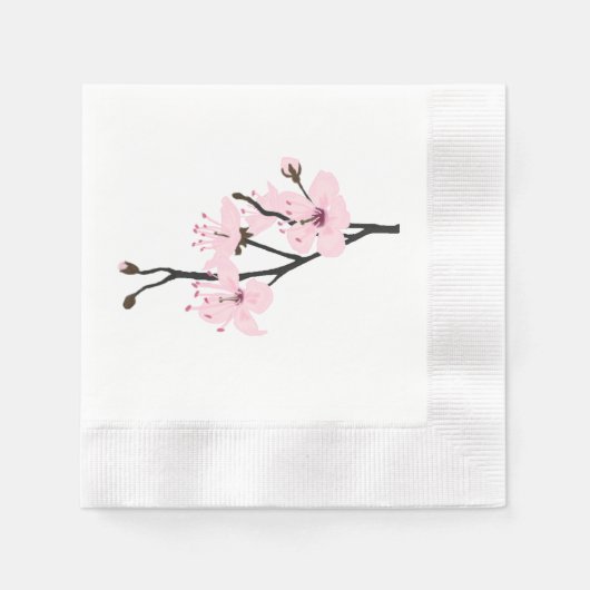 cherry flowers serviette (Vorderseite)