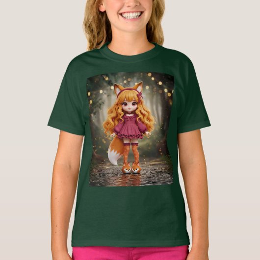 Cherry Fox Kawaii Doll T-Shirt (Vorderseite)