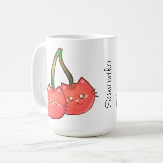 Cherry Fruchtkatzen Kaffeetasse (Vorderseite Links)