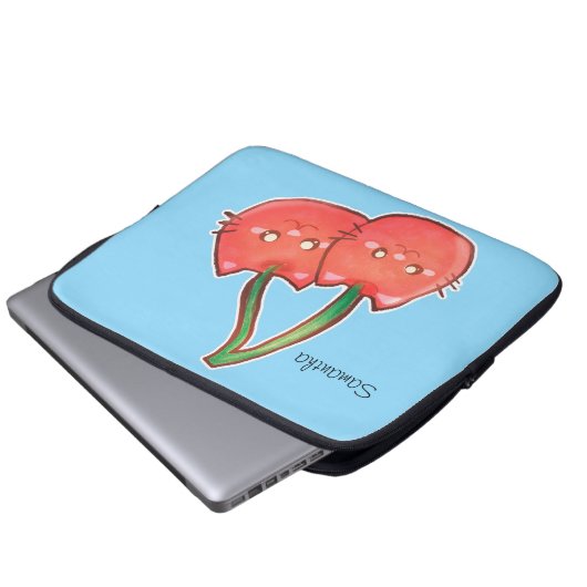 Cherry Fruchtkatzen Laptopschutzhülle (Vorne Knopf)
