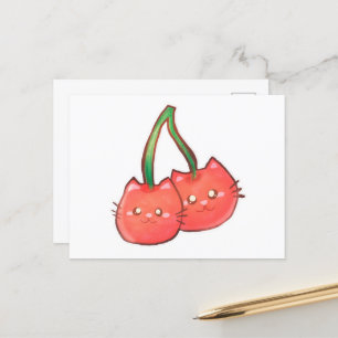 Cherry Fruchtkatzen Postkarte