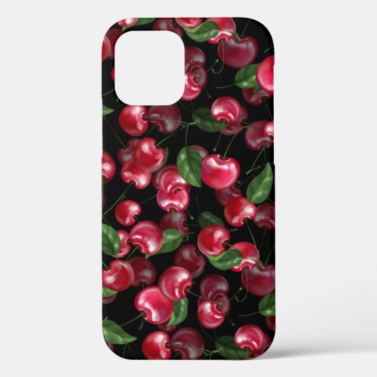 Cherry Fruit auf schwarz Case-Mate iPhone Hülle (Rückseite)